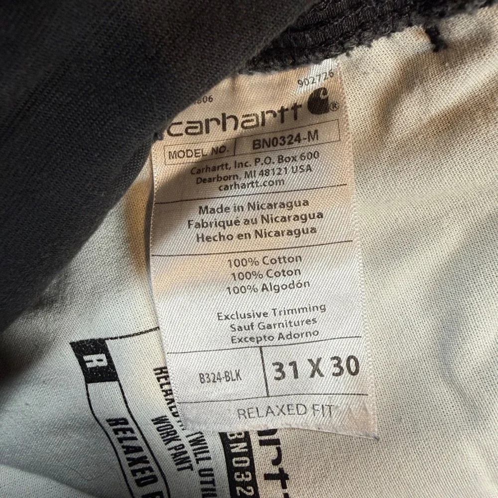 Carhartt Relaxed Fit Twill Utility Work Pant Mens 31x30 Black B324-BLK Carpenter